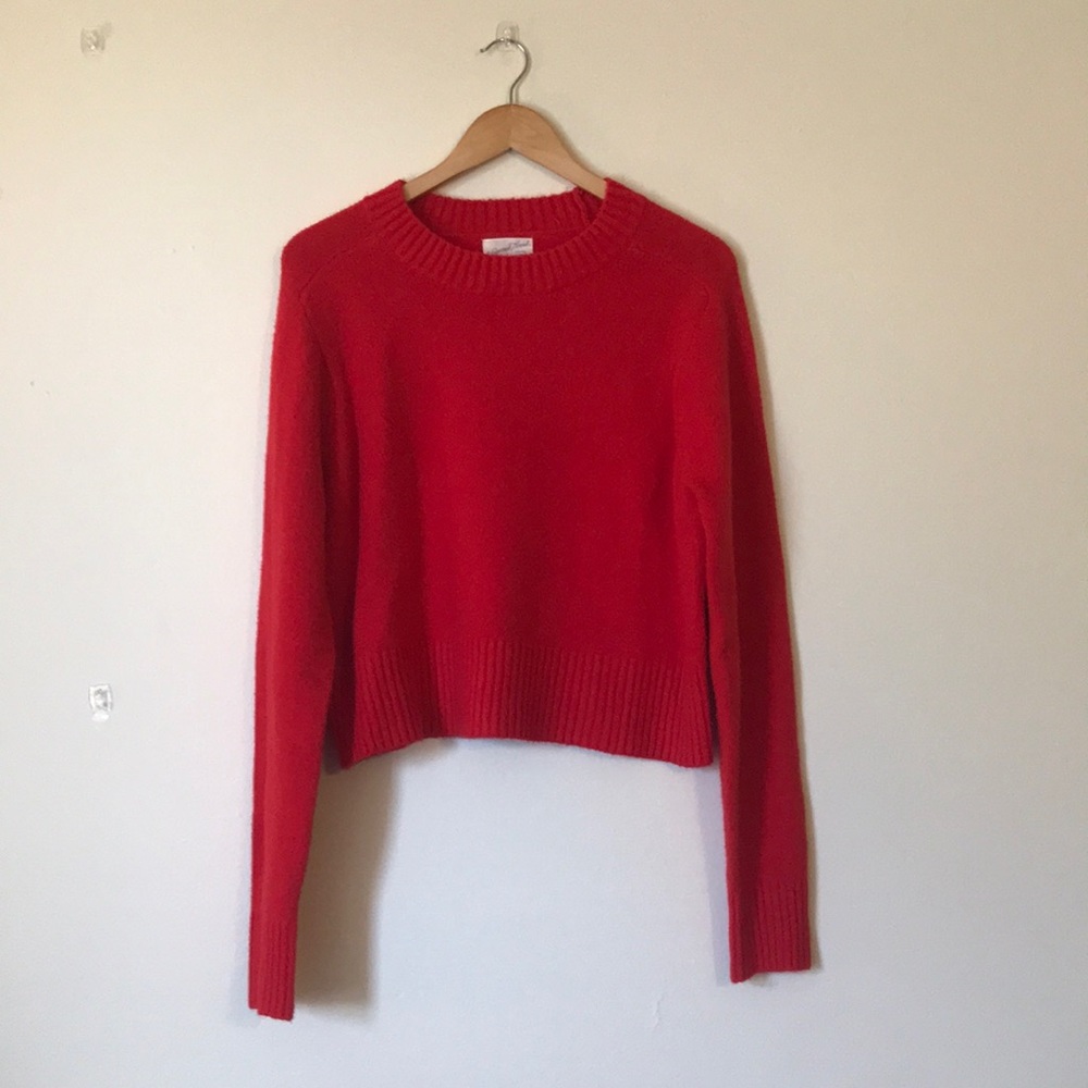 Universal Thread Crew Neck Cashmere Like Pullover Sweater Red Large